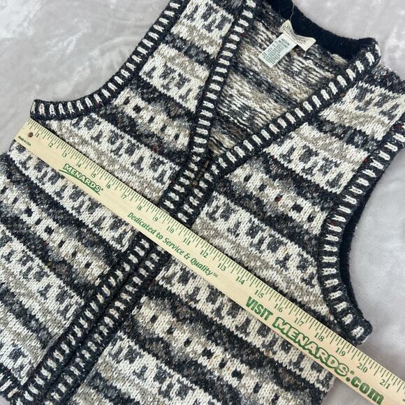 VTG Fair Isle Vest Womens Medium Chunky Knit Cozy Layering Cottagecore Preppy - Picture 4 of 8